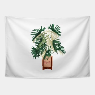 Cute Plant Illustration, Philodendron Plant Illustration Tapestry