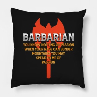 Barbarian Tabletop Class Pen and Paper DnD Gift Pillow