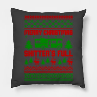 Shitters full ugly sweater Pillow