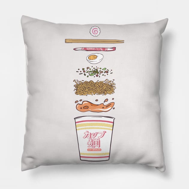 Instant noodles Pillow by AmethyGalaxy