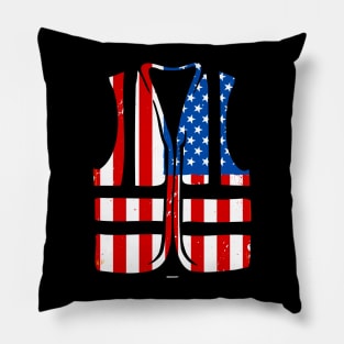 Independence Day 4th of July Vest Coworker Swagazon Associate USA Pillow