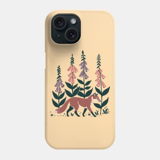 Fox in a foxgloves forest Phone Case