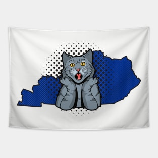 Kentucky Pop Culture Surprised Cat Tapestry