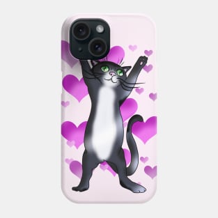 Black and white cat love Phone Case