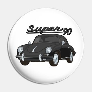 356 B Super 90 gt coupe Car classic vintage retro black Pin