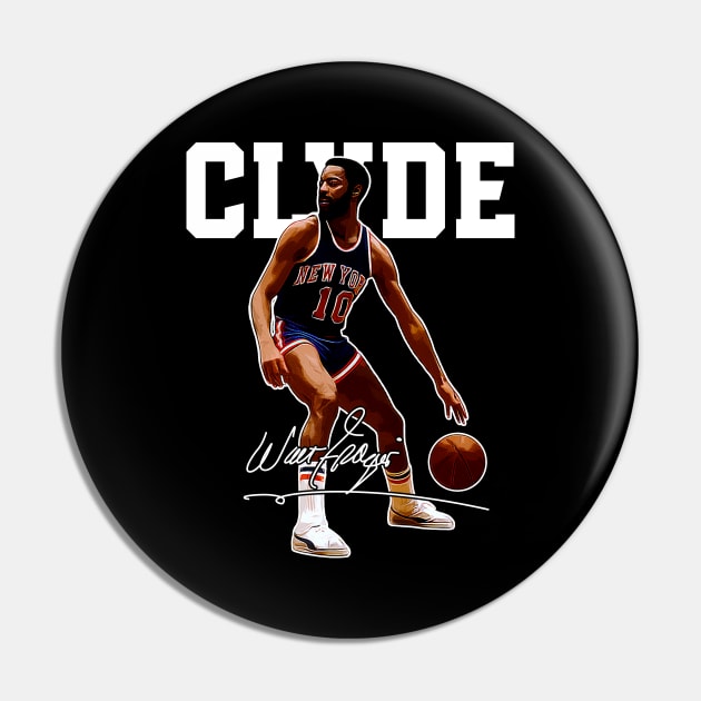 Walt Frazier The Clyde Basketball Legend Signature Vintage Retro 80s 90s Bootleg Rap Style Pin by CarDE