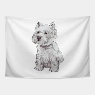 Sitting West Highland white terrier Tapestry