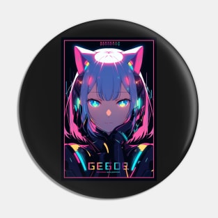 Anime Cat Girl | Quality Anime Design | Chibi Cat Girl Miaw | Manga Anime Art Pin