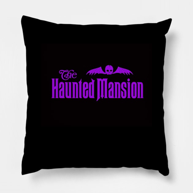 HAUNTED MANSION - Logo - Purple Pillow by vampsandflappers