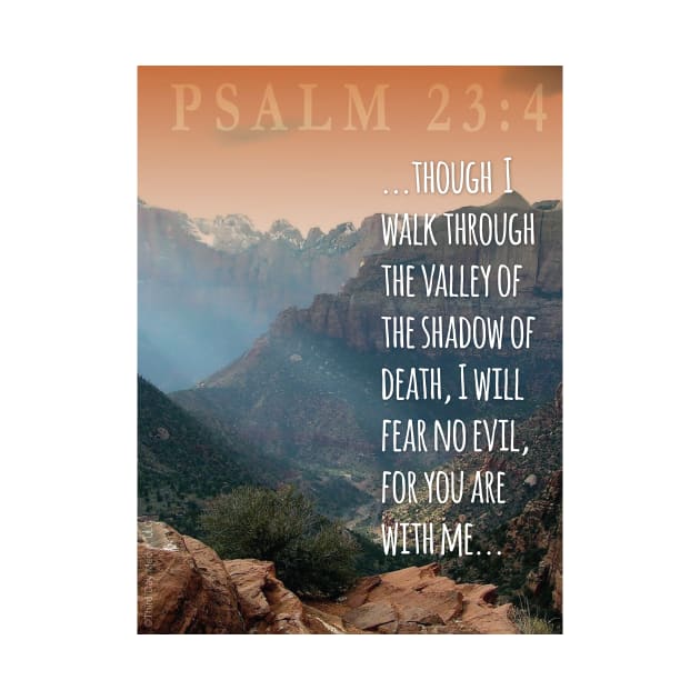 Though I walk through the valley I will fear no evil for You are with me. Psalm 23 by Third Day Media, LLC.