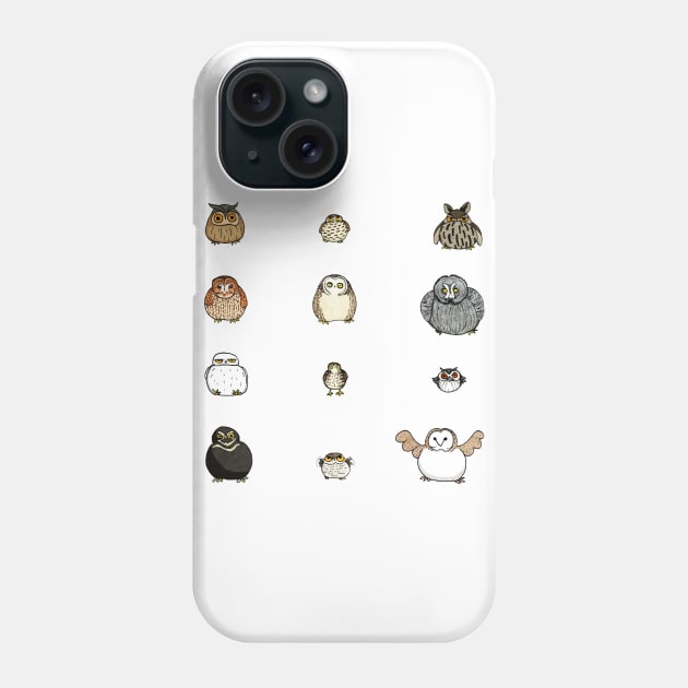 Chubby Owls Phone Case by KatherineBlowerDesigns