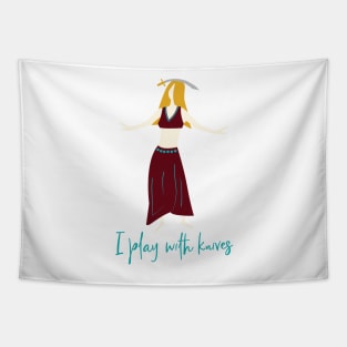 Funny Belly Dancing Sword Dance Tapestry