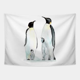 Penguin family two children Tapestry