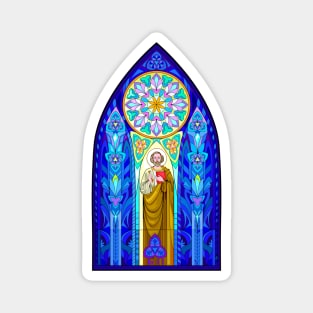 Gothic stained glass window with Peter the Apostle Magnet