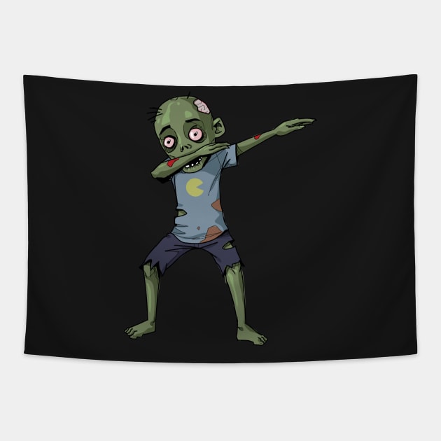 Dabbing Zombie Halloween - Dab Funny Zombies product Tapestry by theodoros20