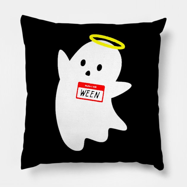 Hallo i'm ween memes,ween cut fanny halloween ghos Pillow by Tianna Bahringer