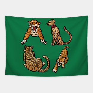 Pixel Jungle Tiger Tapestry