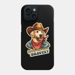 golden retriever cowboy Phone Case