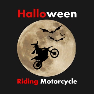 Halloween Witch riding Motorcycle T-Shirt
