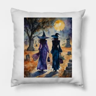 Best Witches on Their Favourite Stroll (through a graveyard) Pillow