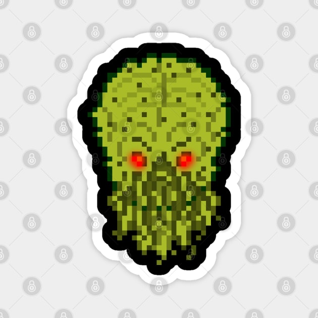 Pixel Monster Cthulhu Head Magnet by gkillerb