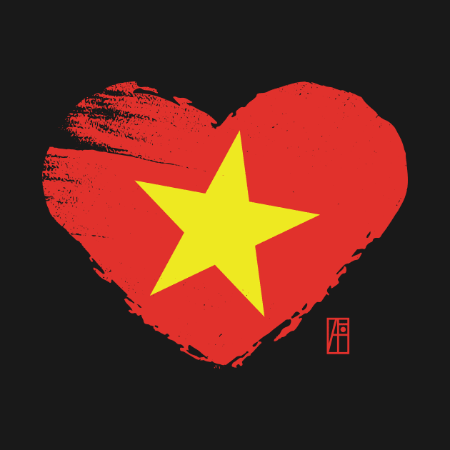 I love my country. I love Vietnam. I am a patriot. In my heart, there is always the flag of Vietnam by ArtProjectShop