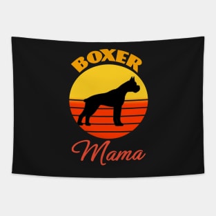 Boxer Dog Mama Mom Mother's Day Dog puppy Lover Cute Sunser Retro Funny Tapestry