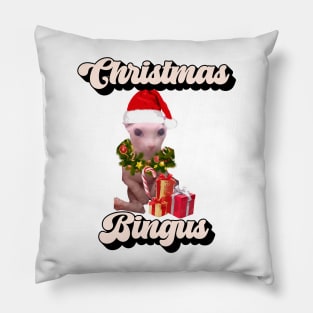 Christmas Bingus Meme - Funny Beloved Bingus Cat Design Pillow