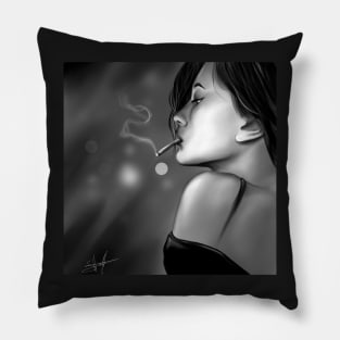 Black and white portrait Pillow