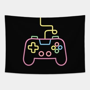 Faux Neon Game Console Controller Gamer Tapestry