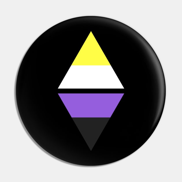 #nerfingwithpride Auxiliary Logo - Nonbinary Pride Flag Pin by hollowaydesigns