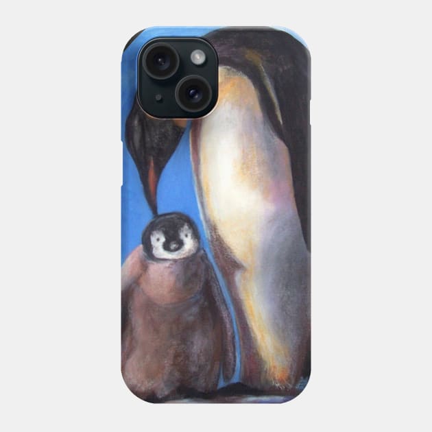 Penguins mother and baby Phone Case by Pendientera