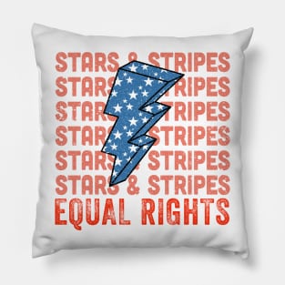 Stars stripes equal rights Pro Choice Feminist Gift Pillow