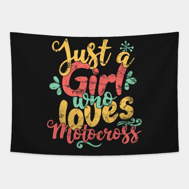 Just A Girl Who Loves Motocross Bike Gift graphic Tapestry by theodoros20