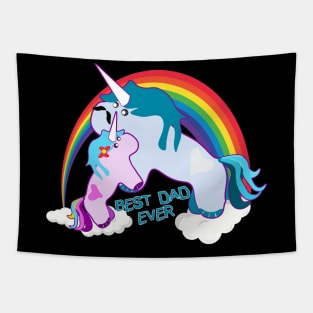 Best Dad Ever Unicorn with Rainbow Special Design for Unicorn lovers Gift Tapestry