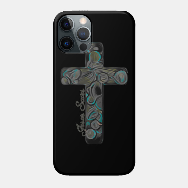 Jesus Saves Artistic cross - Jesus Saves - Phone Case