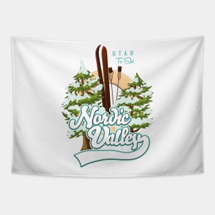 Nordic Valley Utah Ski logo Tapestry