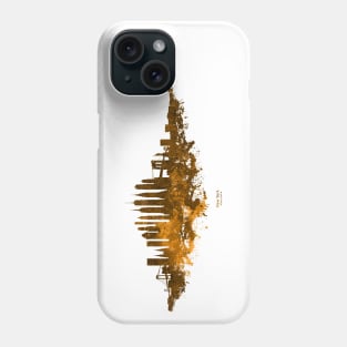 New York City Skyline Colorful Watercolor in rust orange and brown Phone Case