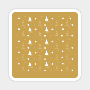 Christmas gold white minimal tree elegant Magnet