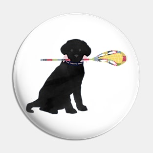 Black Lab Retriever Lacrosse Dog Pin