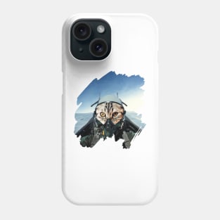 Domestic Cat Pilot flying in a Jet Fighter Phone Case