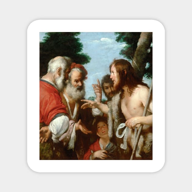 Bernardo Strozzi The Sermon of St. John the Baptist Magnet by pdpress