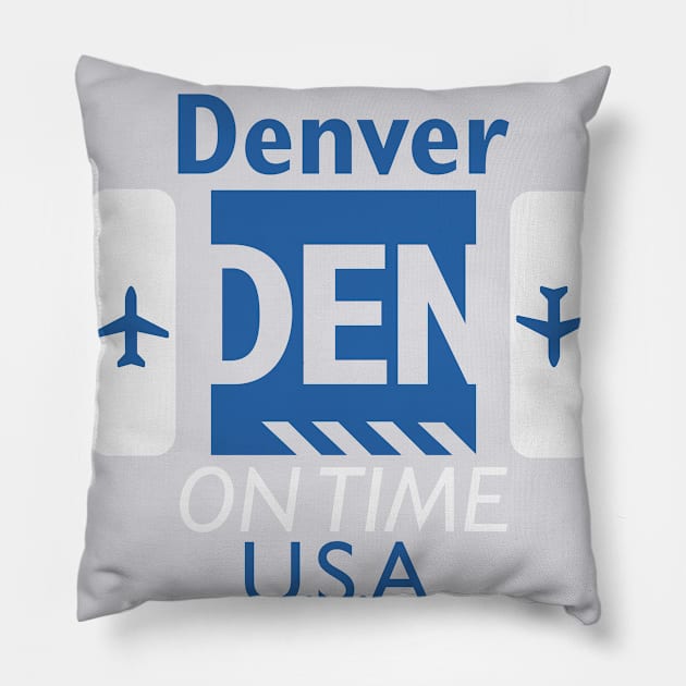 DEN aviation code Pillow by Woohoo