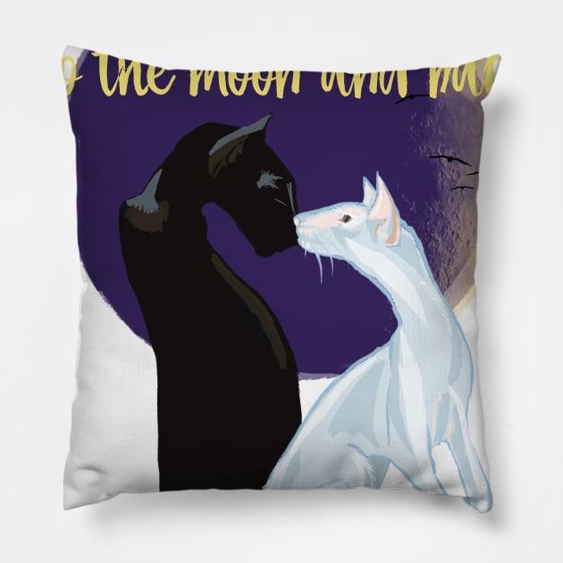 Love you to the moon and back cats print Pillow by Orangerinka