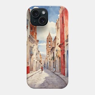 Yuriria Guanajuato Watercolor Tourism Travel Vintage Poster Phone Case