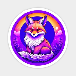 Purple Kitsune Fox Magnet