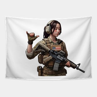 Tactical Girl Tapestry