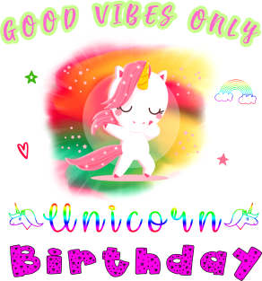 Good Vibes Unicorn Birthday Gift Tshirt Cool Dabbing August Magnet