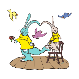 Love is Simple and Complicated, relationship advice from a couple of bunnies T-Shirt