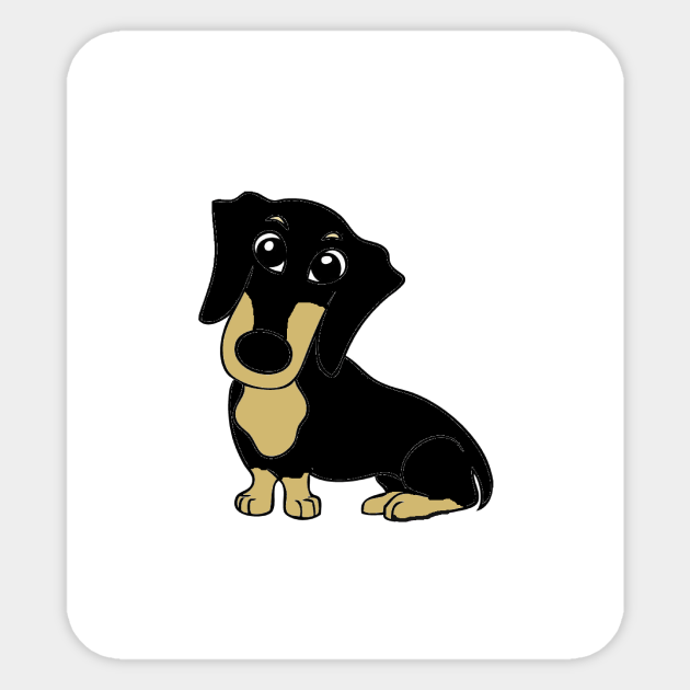 dachshund black and tan cartoon - Dachshund - Sticker | TeePublic dachshund black and tan cartoon - Dachshund - Sticker | TeePublic